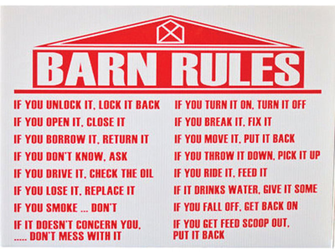 Barn Rules Laughing Buck Farm